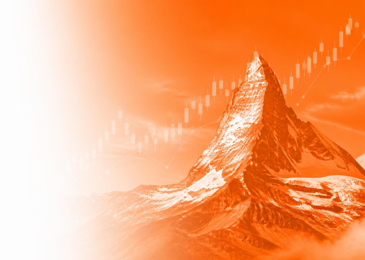 Sommet suisse avec un graphique des marchés financiers